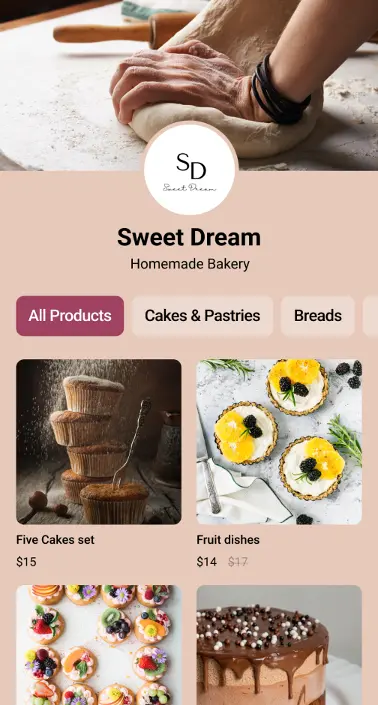 Shop landing example