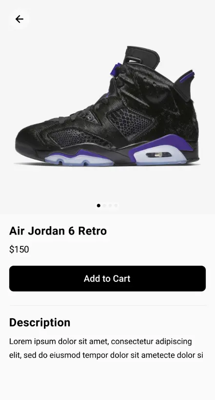 Online store page example